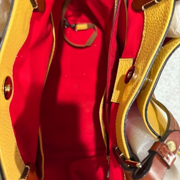 Dooney & Bourke Yellow Leather Handbag - Picture 5 of 9